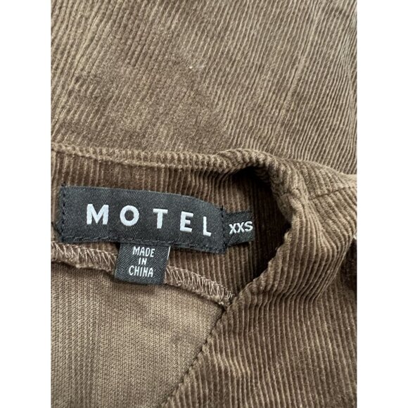 Motel Rocks Dilshan Mini Dress In Babycord Brown - Picture 5 of 5